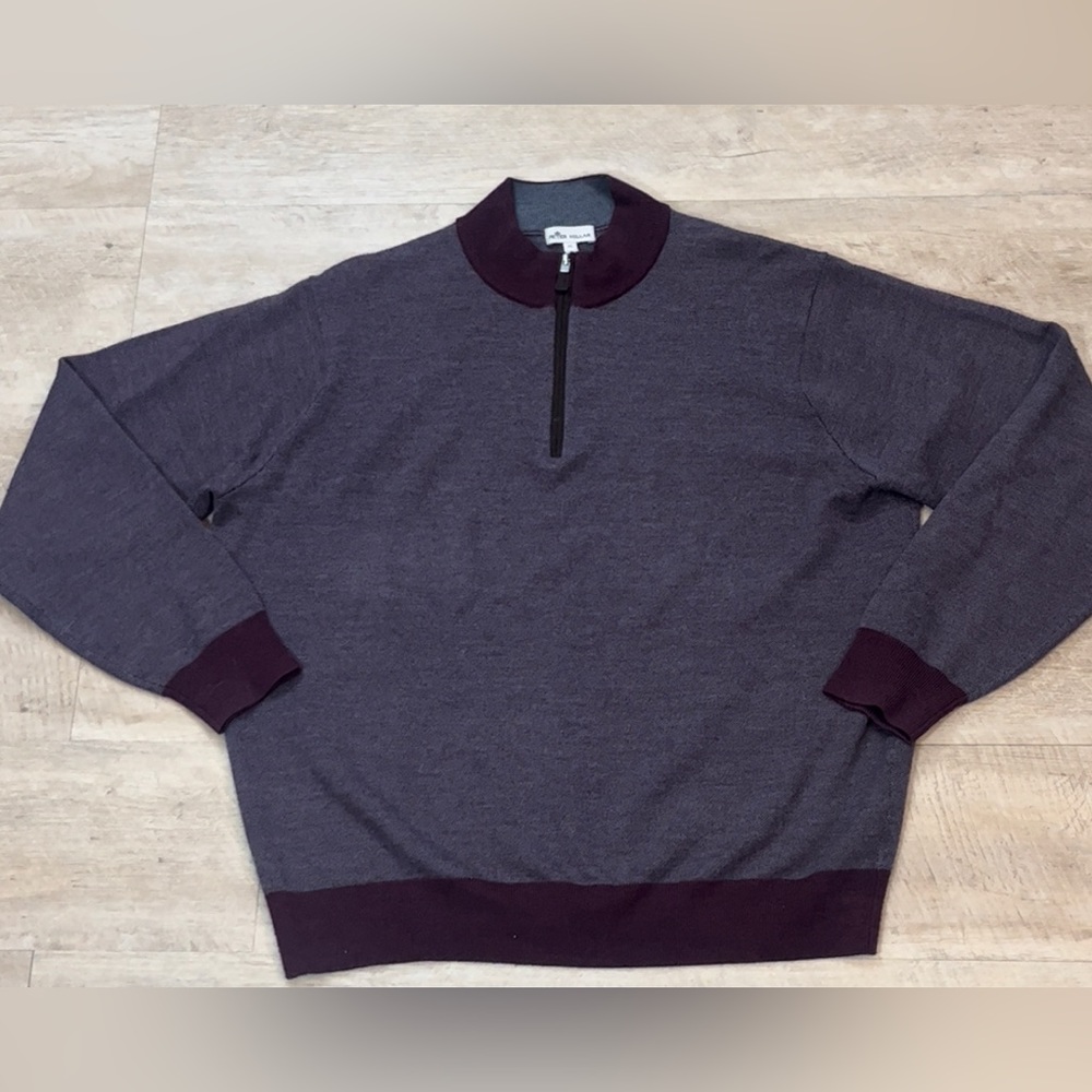 Peter Millar Men’s 100% Extra Fine Merino Wool 1/4 Zip Sweater Size XL